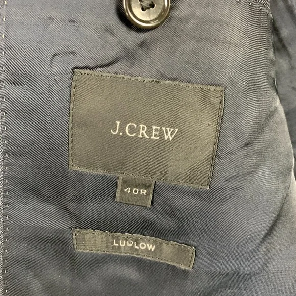 J.Crew Ludlow Blazer Suit Jacket Mens 40R Blue/Gray Slim-Fit Italian Wool
